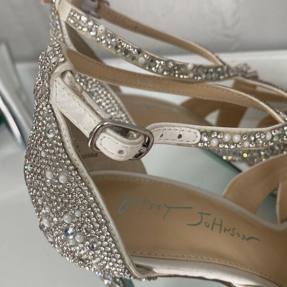 Betsey Johnson Miles Ankle Strap Stiletto Heel Sandals Sz 7.5 Prom Wedding Party - Picture 9 of 13